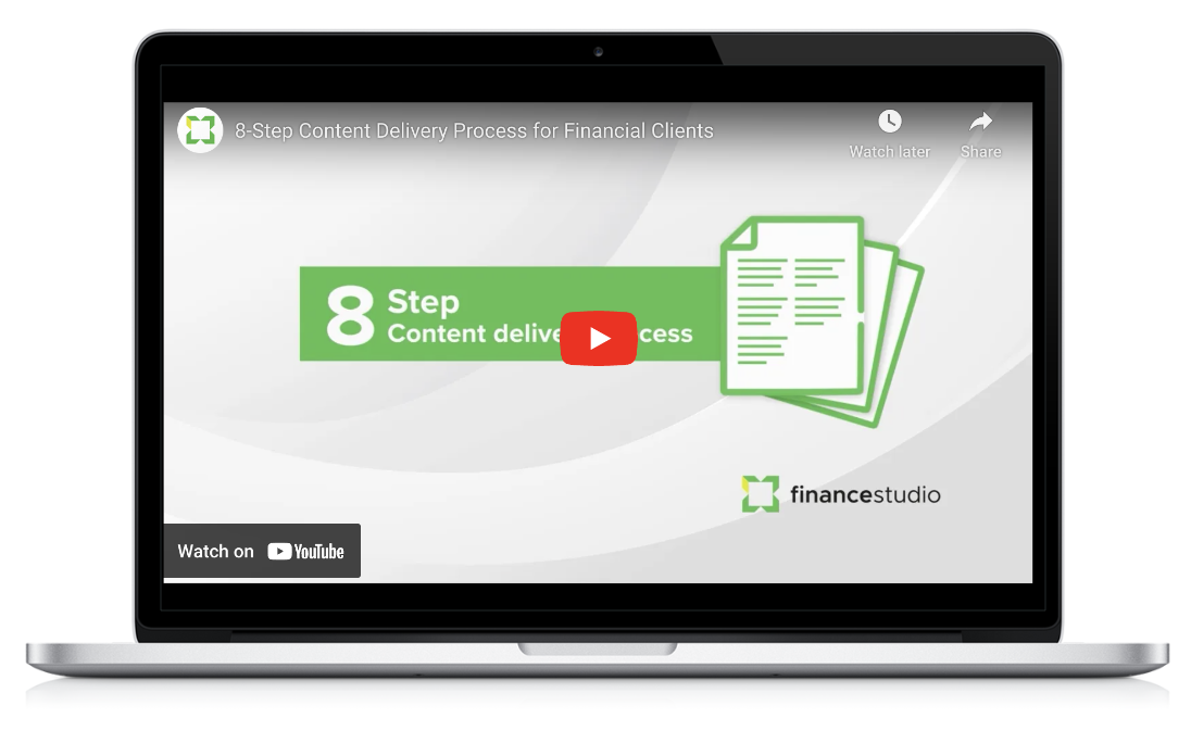 8 Step content delivery process laptop view